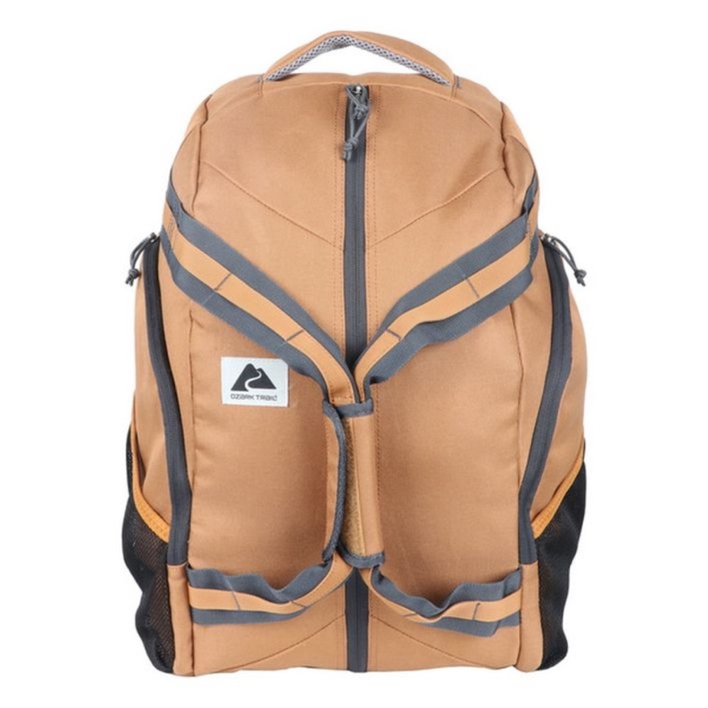 NWT Ozark Trail Convertible Backpack Duffle Tan Camel hiking camping carryon 35L